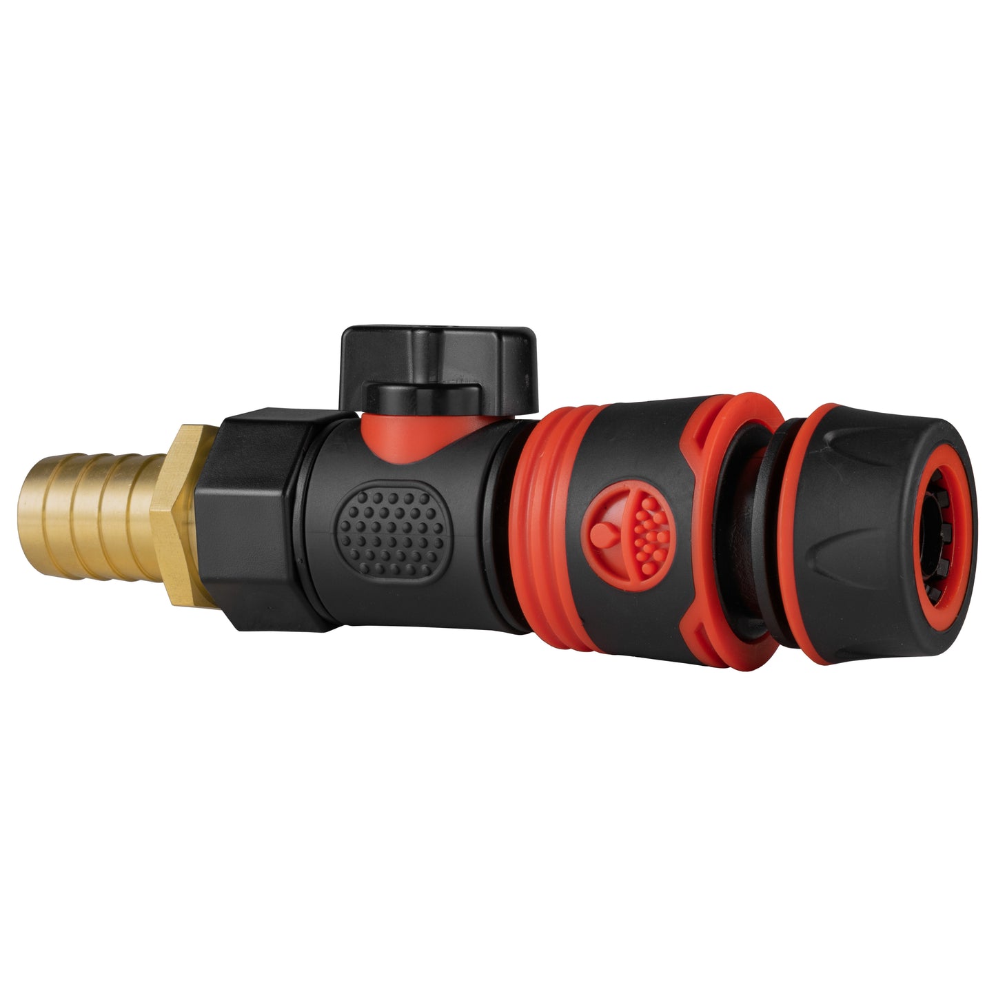 19mm Brass Barb with BSPF-Quick Connect Valve & Hose Connector Black Soft