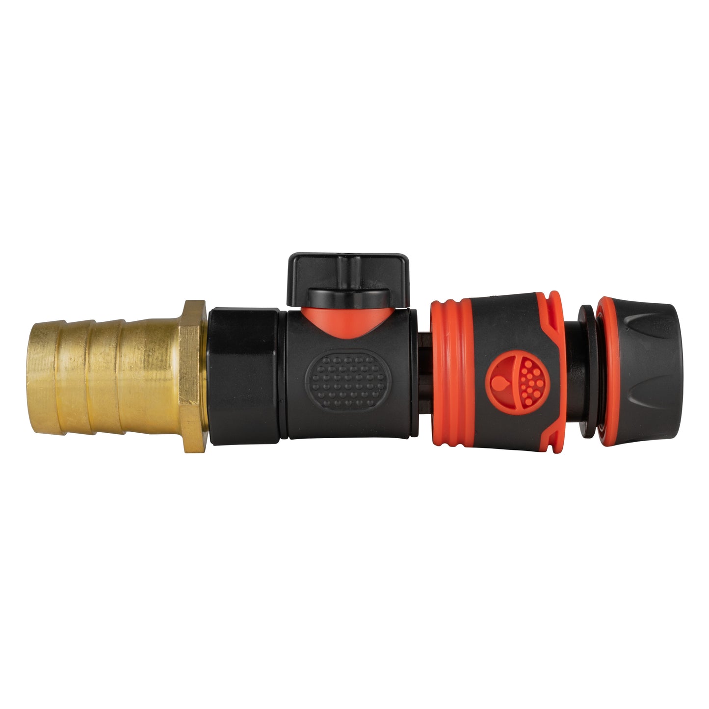 25mm Brass Barb with BSPF-Quick Connect Valve & Hose Connector Black Soft