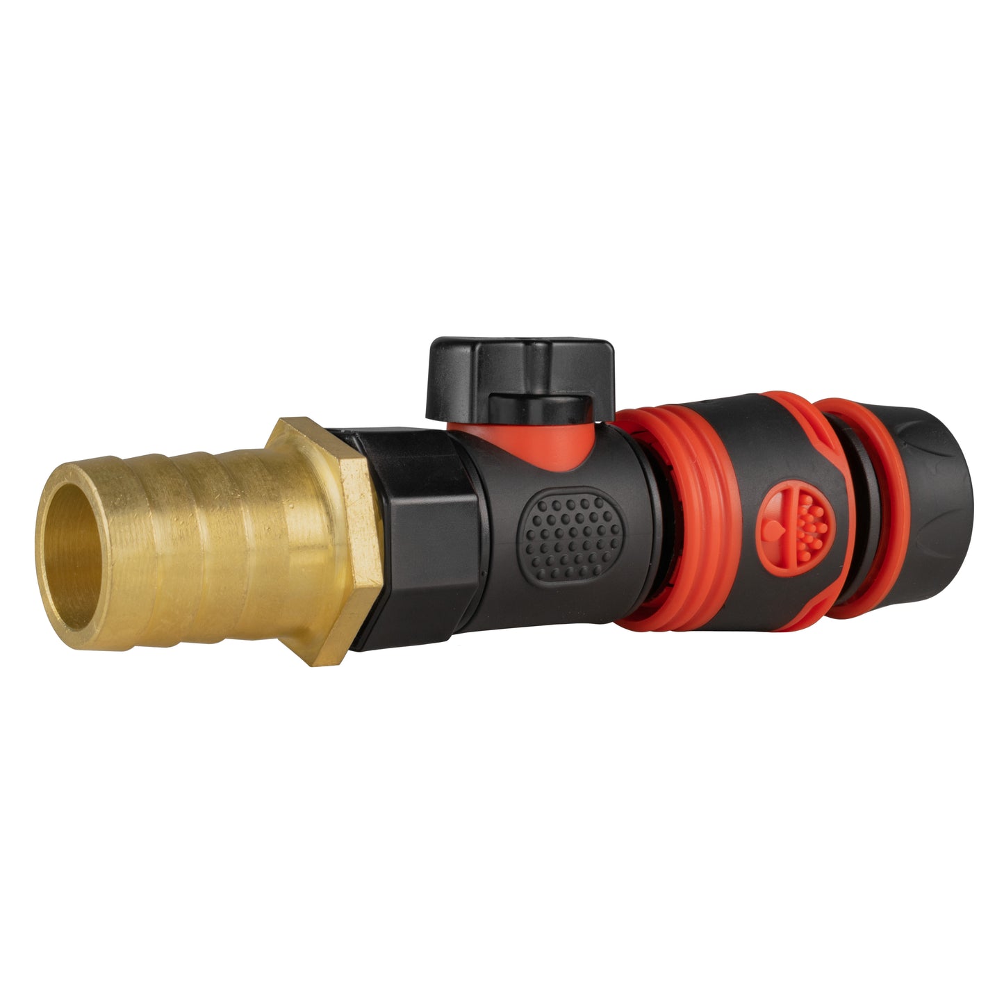 25mm Brass Barb with BSPF-Quick Connect Valve & Hose Connector Black Soft