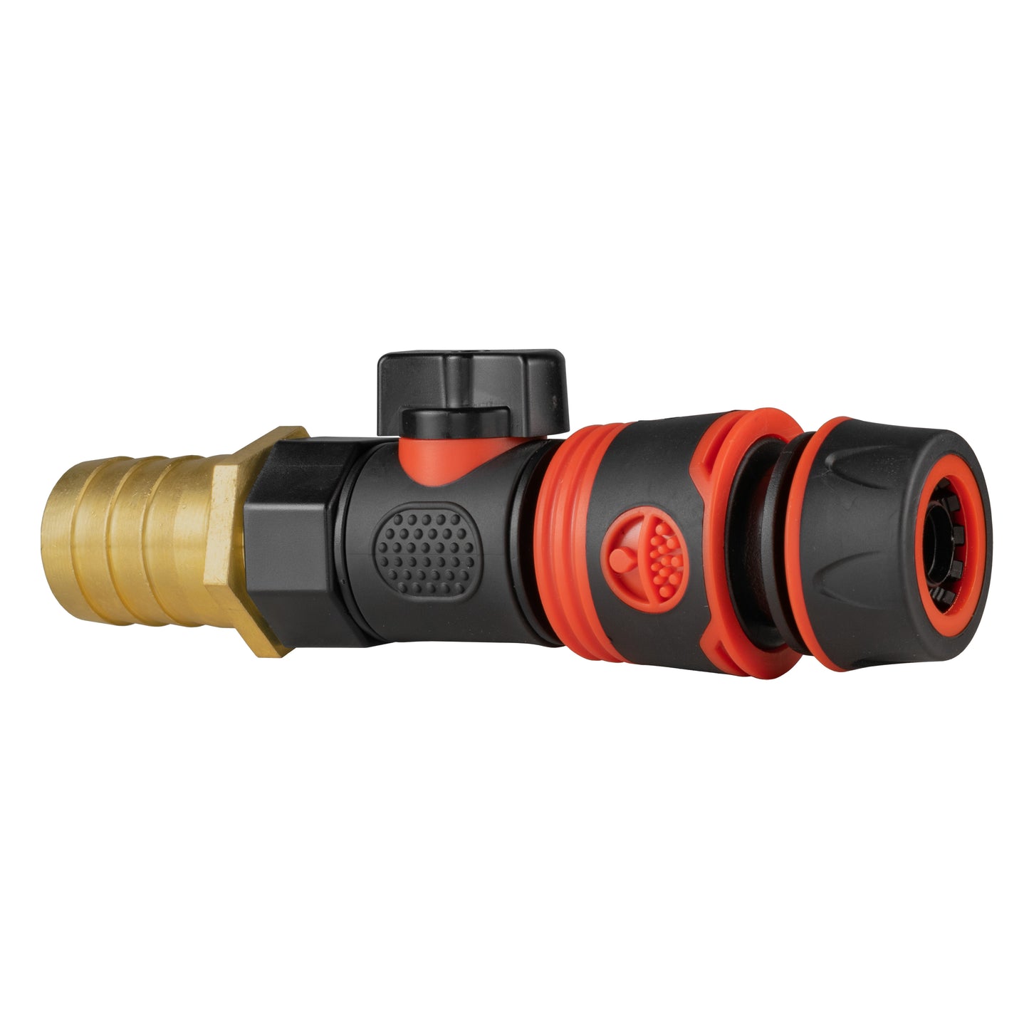 25mm Brass Barb with BSPF-Quick Connect Valve & Hose Connector Black Soft