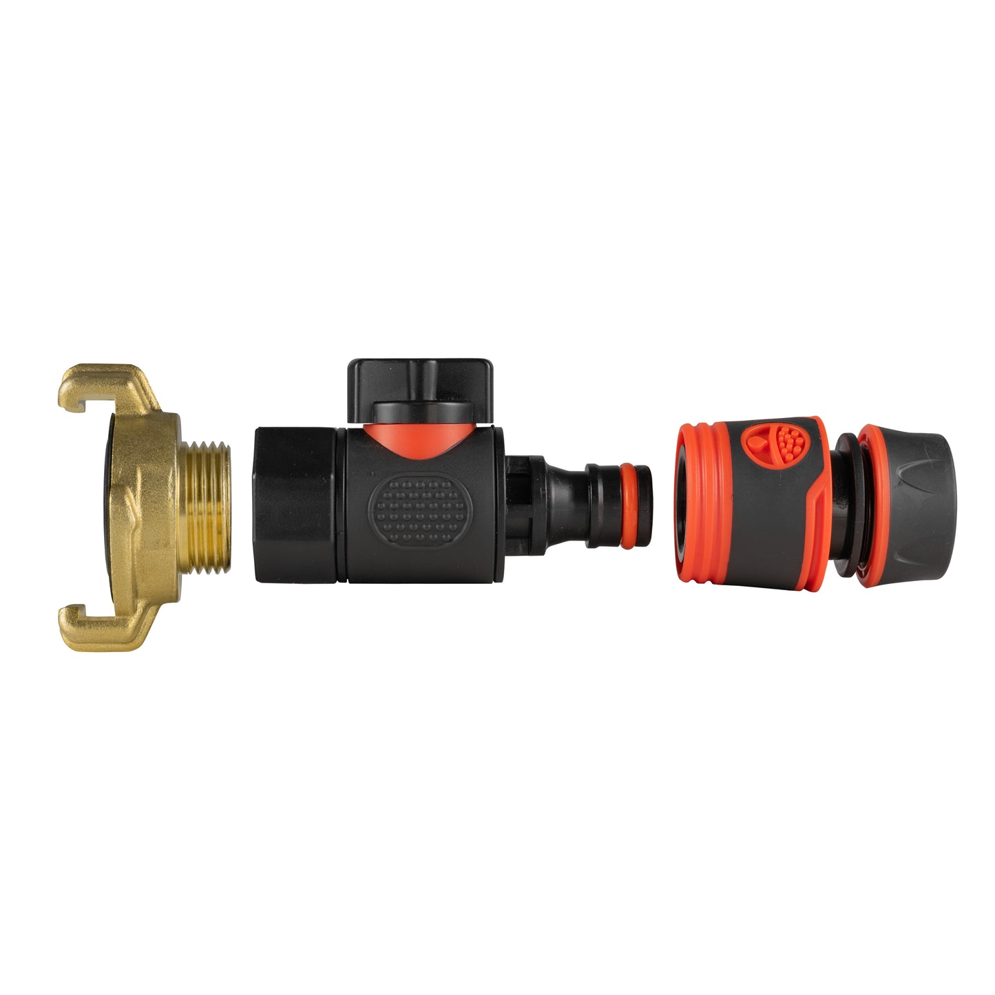 Geka Type Connector with BSPF-Quick Connect Valve & Hose Connector Black Soft