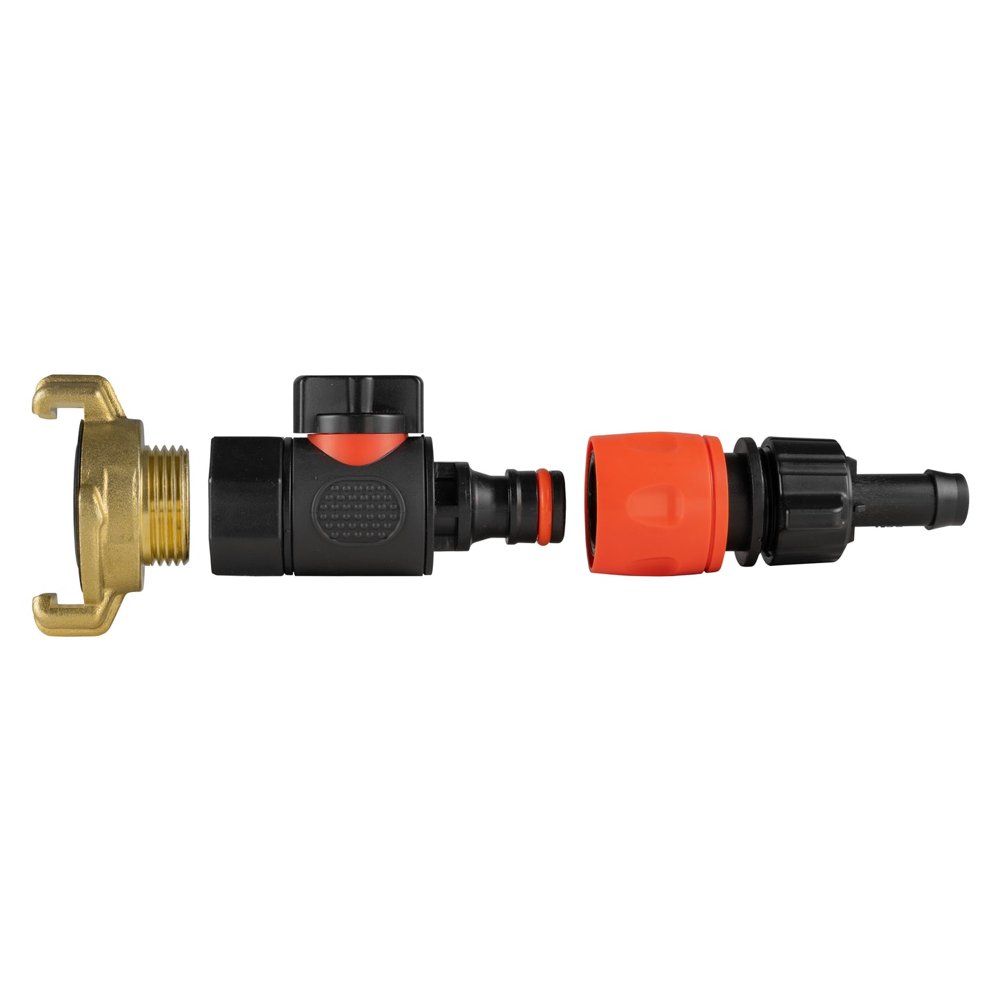 Geka Type Connector with BSPF-Quick Connect Valve & Hose Connector 16mm Barb