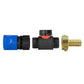 Hose Connector Blue with In-Line BSPM Valve and 13mm Brass Barb