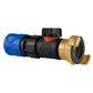 Hose Connector Blue with In-Line BSPM Valve and Geka Type Connector