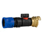 Hose Connector Blue with In-Line BSPM Valve and Geka Type Connector