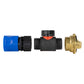 Hose Connector Blue with In-Line BSPM Valve and Geka Type Connector