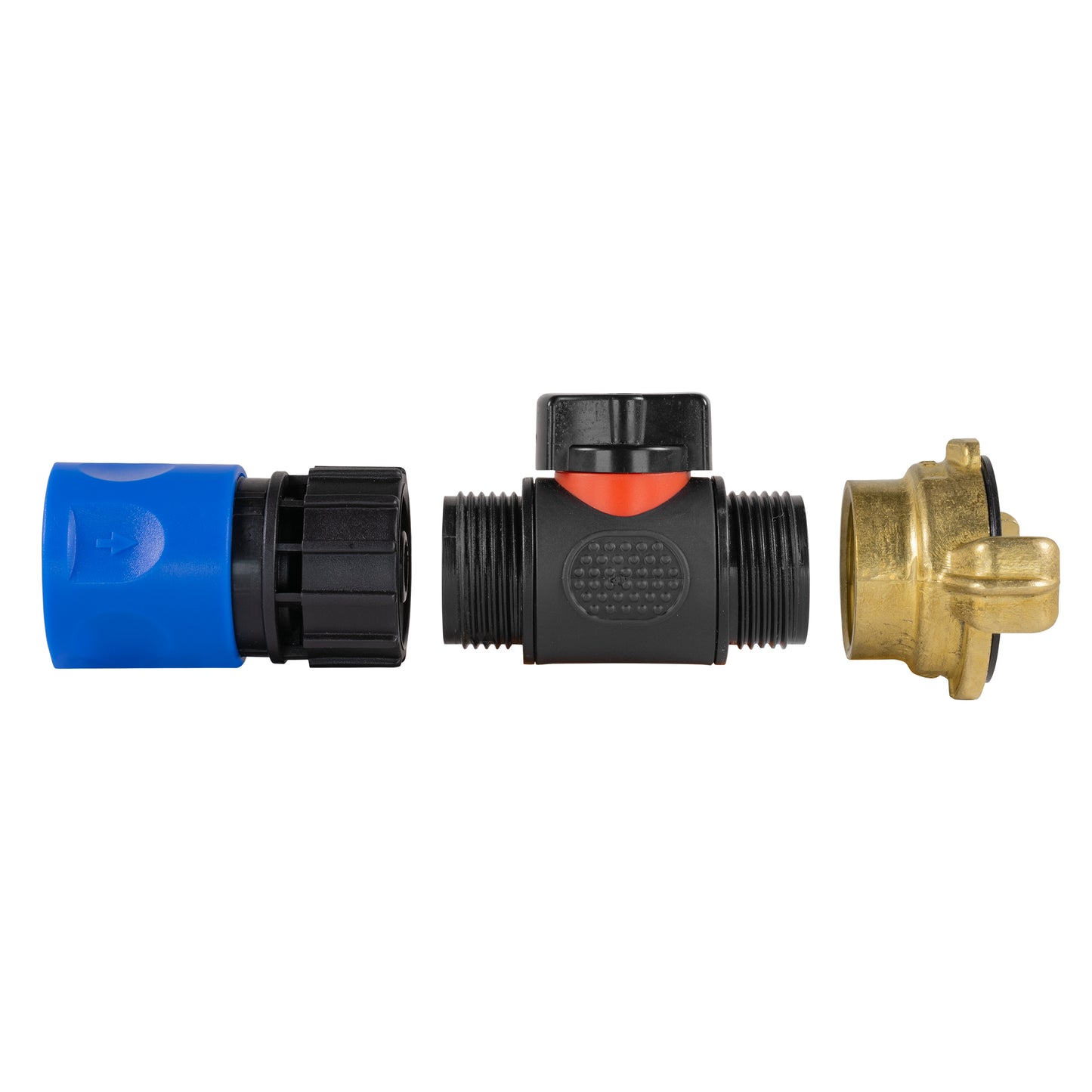 Hose Connector Blue with In-Line BSPM Valve and Geka Type Connector