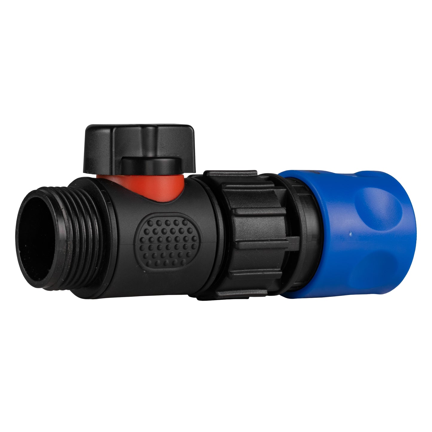 Hose Connector Blue with In-Line BSPM Threaded Valve