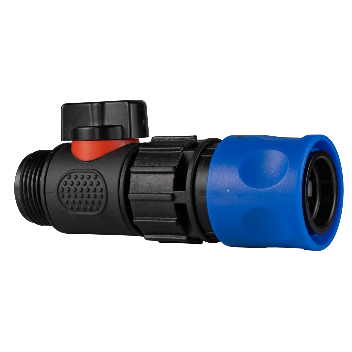 Hose Connector Blue with In-Line BSPM Threaded Valve