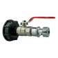 IBC 2” S60X6 Cap with Lever Valve, Click Lock and Hose Connector Zinc