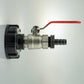 IBC 2” S60X6 Cap with Lever Valve and 16mm Barbed Straight