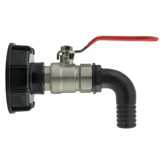 IBC 2” S60X6 Cap with Lever Valve and 25mm Barbed Pond Connector