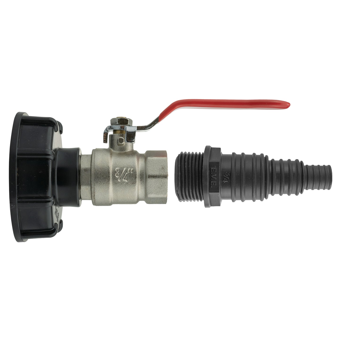 IBC 2” S60X6 Cap with Lever Valve and Pond Connector 13/20/25mm Barb