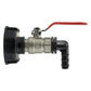 IBC 2” S60X6 Cap with Lever Valve and 16mm Barbed Elbow