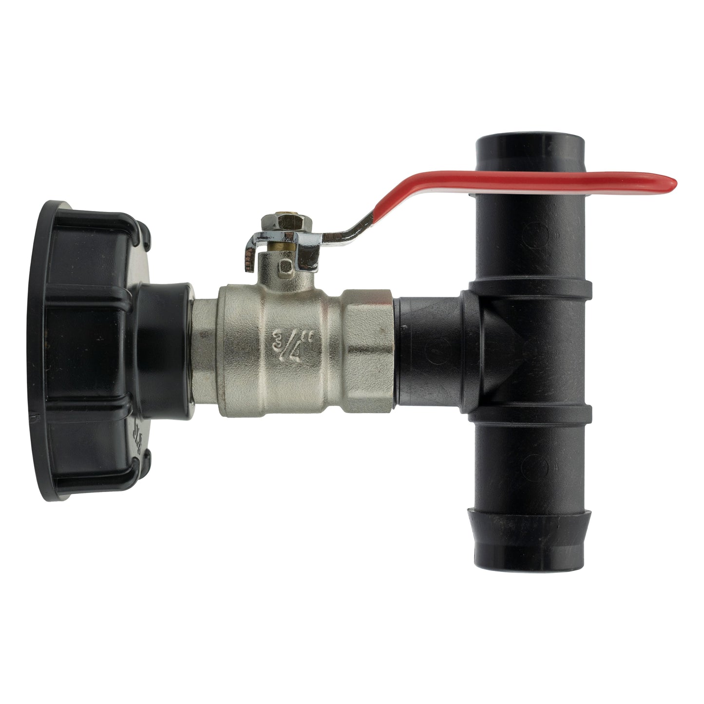 IBC 2” S60X6 Cap with Lever Valve and 19mm Barbed Tee