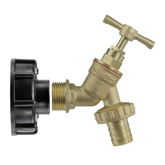 IBC 2” S60X6 Cap with Brass Bib Tap ¾” Barb