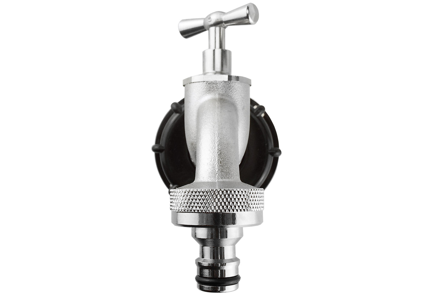 IBC 2” S60X6 Cap with Quick Connect Nickle Plated Bib Tap ½” BSP