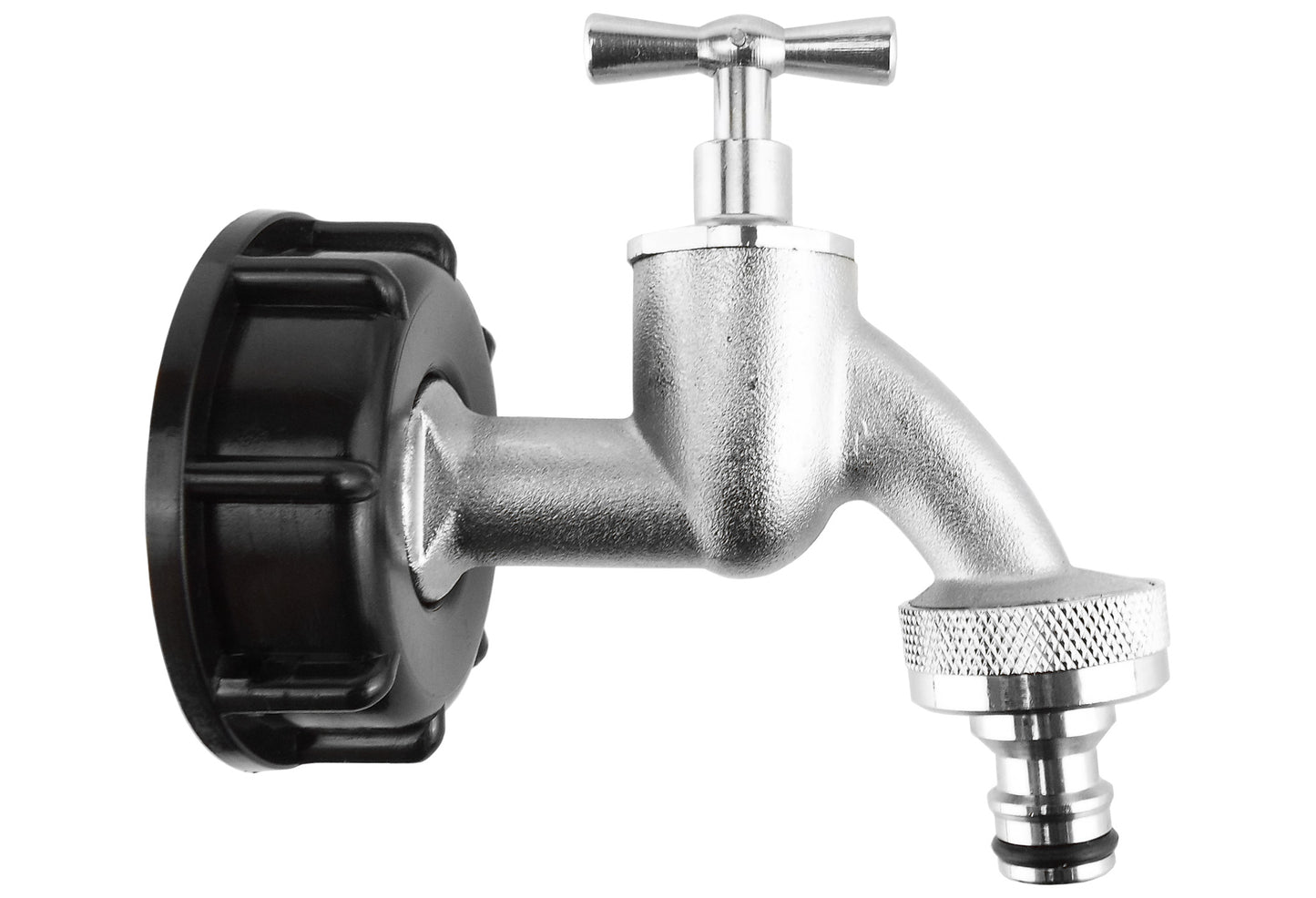 IBC 2” S60X6 Cap with Quick Connect Nickle Plated Bib Tap ½” BSP