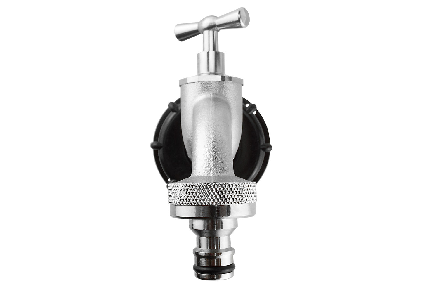 IBC 2” S60X6 Cap with Quick Connect Nickle Plated Bib Tap ½” BSP