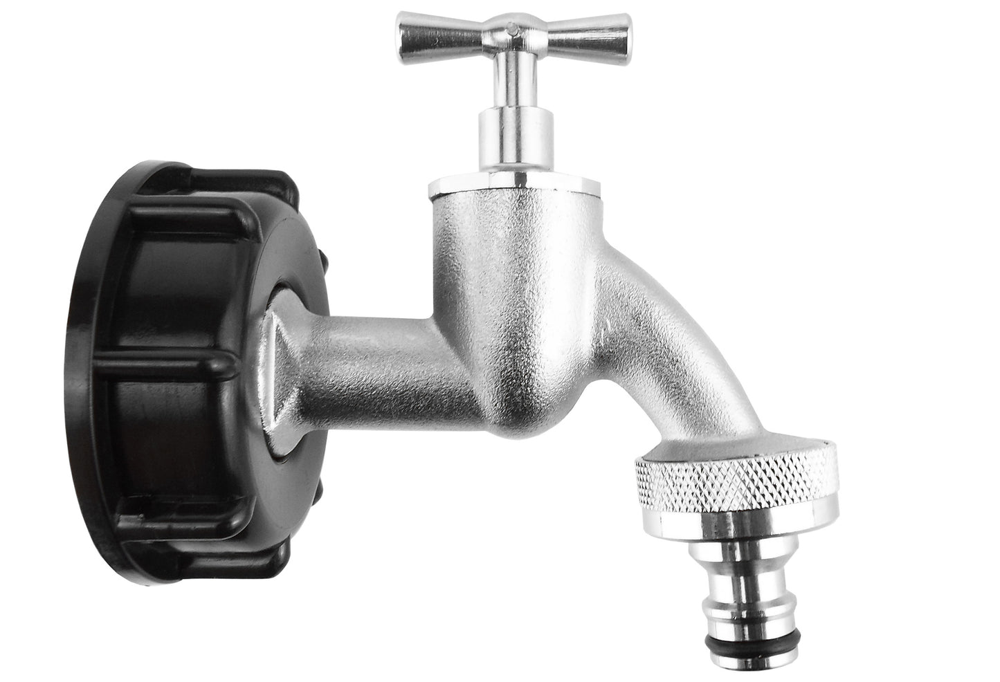 IBC 2” S60X6 Cap with Quick Connect Nickle Plated Bib Tap ½” BSP