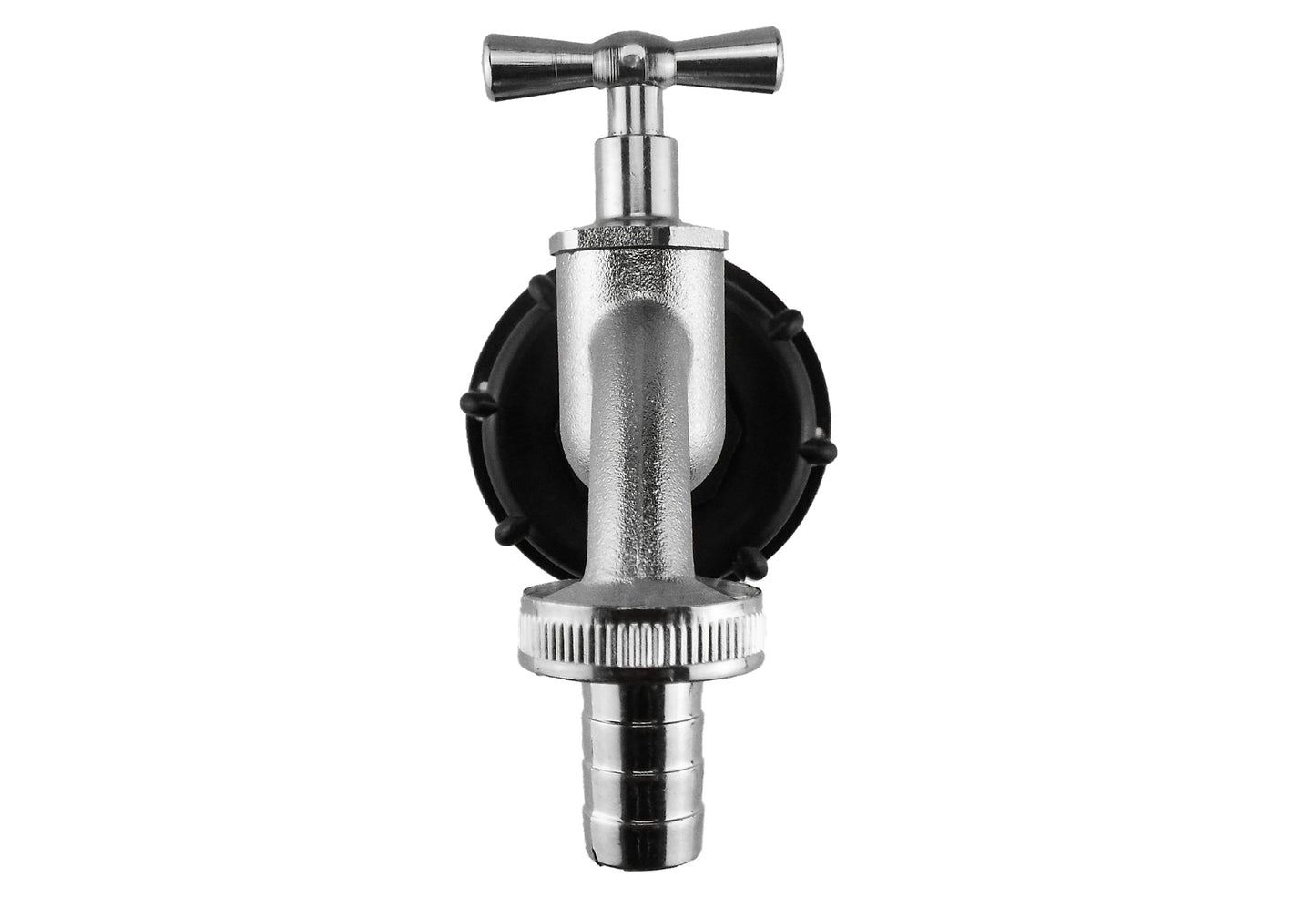 IBC 2” S60X6 Cap with Nickle Plated Bib Tap ¾” Barb