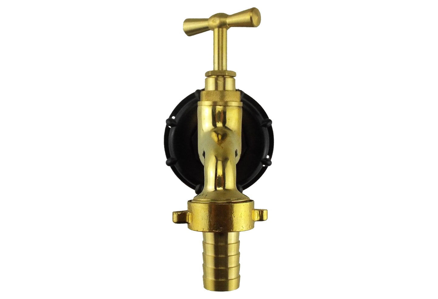 IBC 2” S60X6 Cap with Polished Brass Bib Tap 15mm Barb