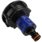 IBC 2” S60X6 Cap with ¾” BSP Threaded Hose Connector Blue and Double Male