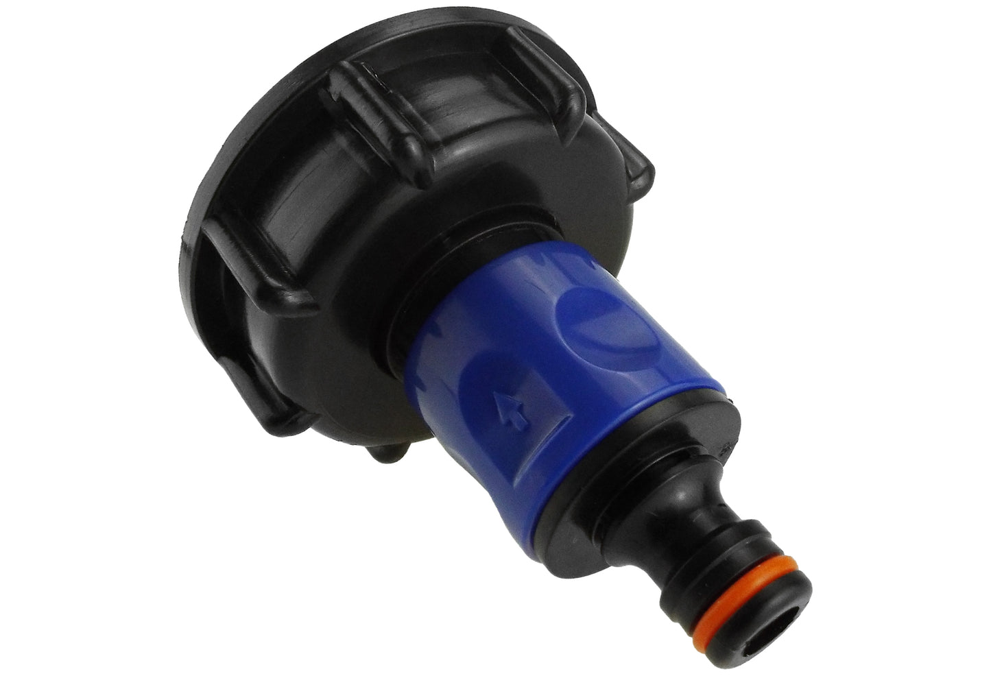 IBC 2” S60X6 Cap with ¾” BSP Threaded Hose Connector Blue and Double Male