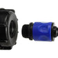 IBC 2” S60X6 Cap with ¾” BSP Threaded Hose Connector Blue and Double Male