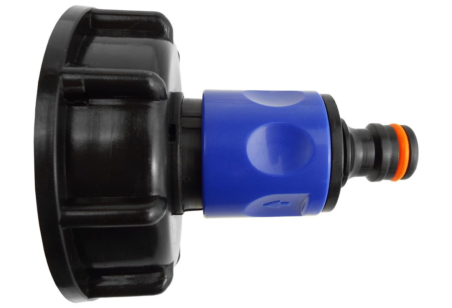 IBC 2” S60X6 Cap with ¾” BSP Threaded Hose Connector Blue and Double Male