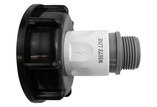 IBC 2” S60X6 Cap with Male Quick Connector and ¾” BSP Threaded Hose Connector