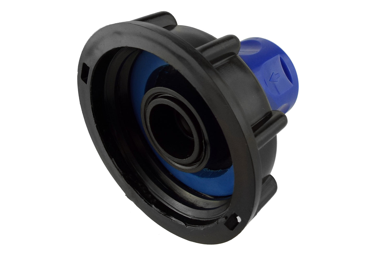 IBC 2” S60X6 Cap with ¾” BSP Threaded Hose Connector Blue