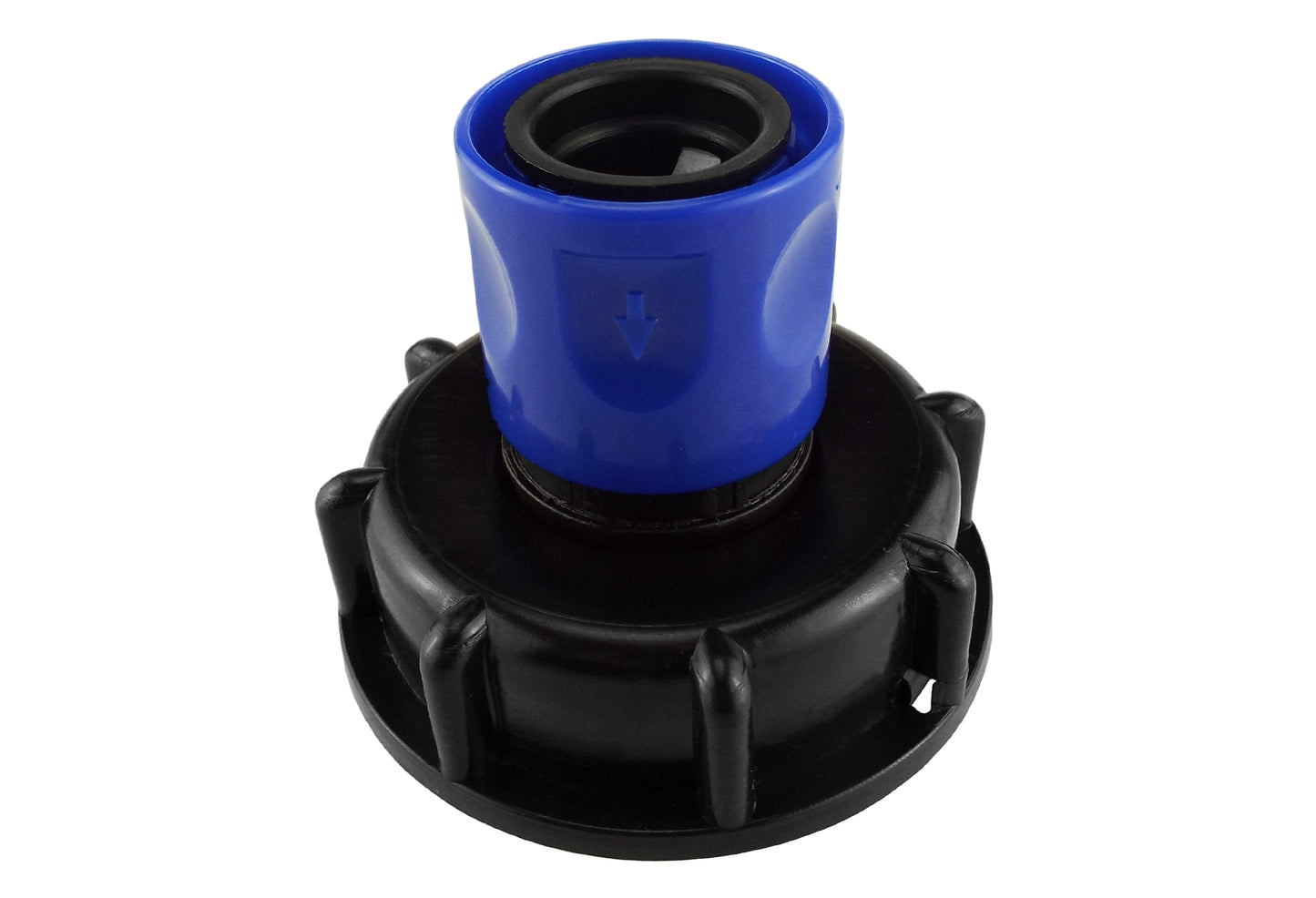 IBC 2” S60X6 Cap with ¾” BSP Threaded Hose Connector Blue