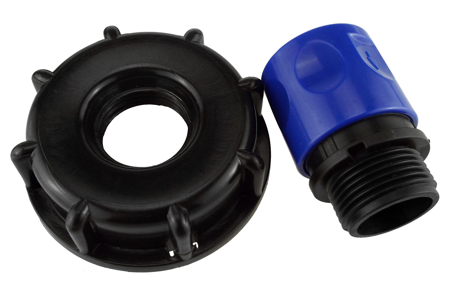 IBC 2” S60X6 Cap with ¾” BSP Threaded Hose Connector Blue