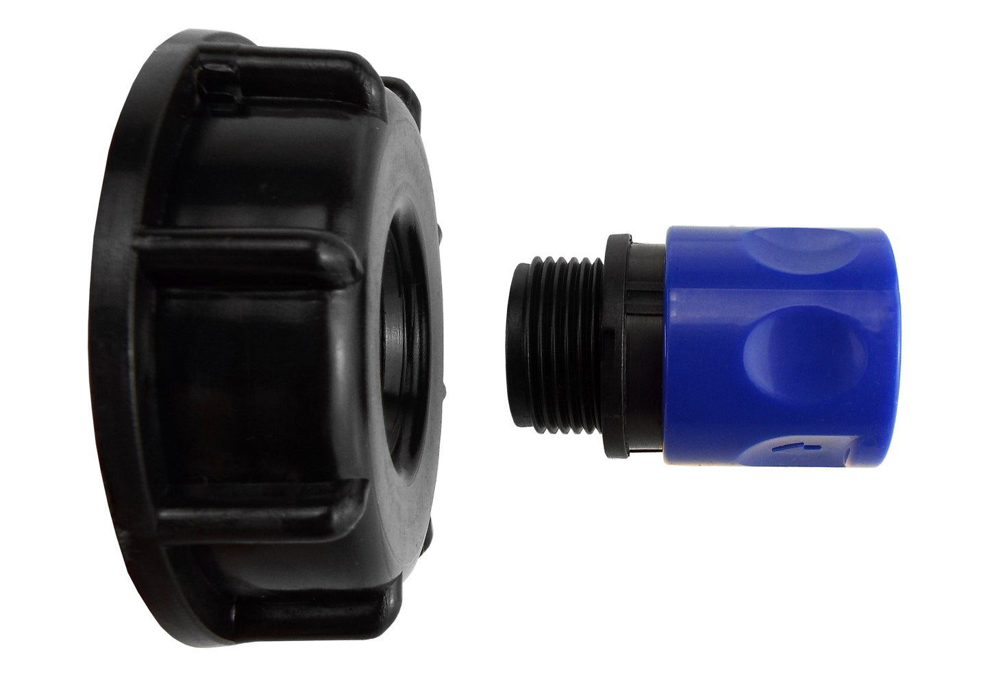 IBC 2” S60X6 Cap with ¾” BSP Threaded Hose Connector Blue