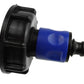 IBC 2” S60X6 Cap with ¾” BSP Threaded Hose Connector Blue and Double Male