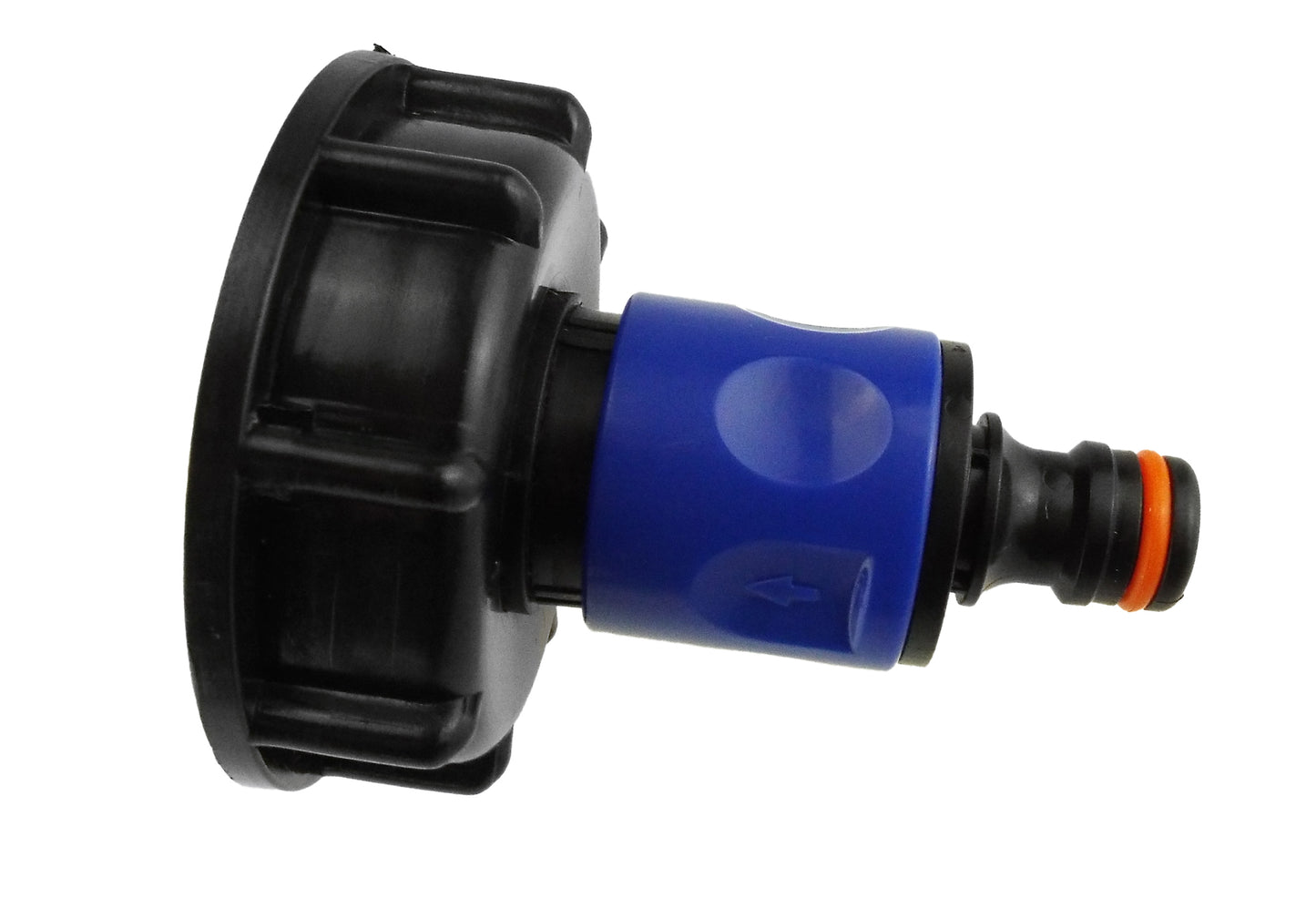 IBC 2” S60X6 Cap with ¾” BSP Threaded Hose Connector Blue and Double Male