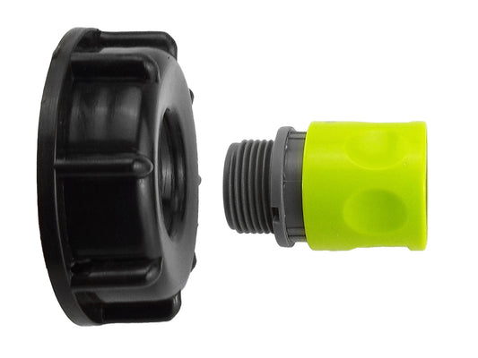 IBC 2” S60X6 Cap with ¾” BSP Threaded Hose Connector Lime