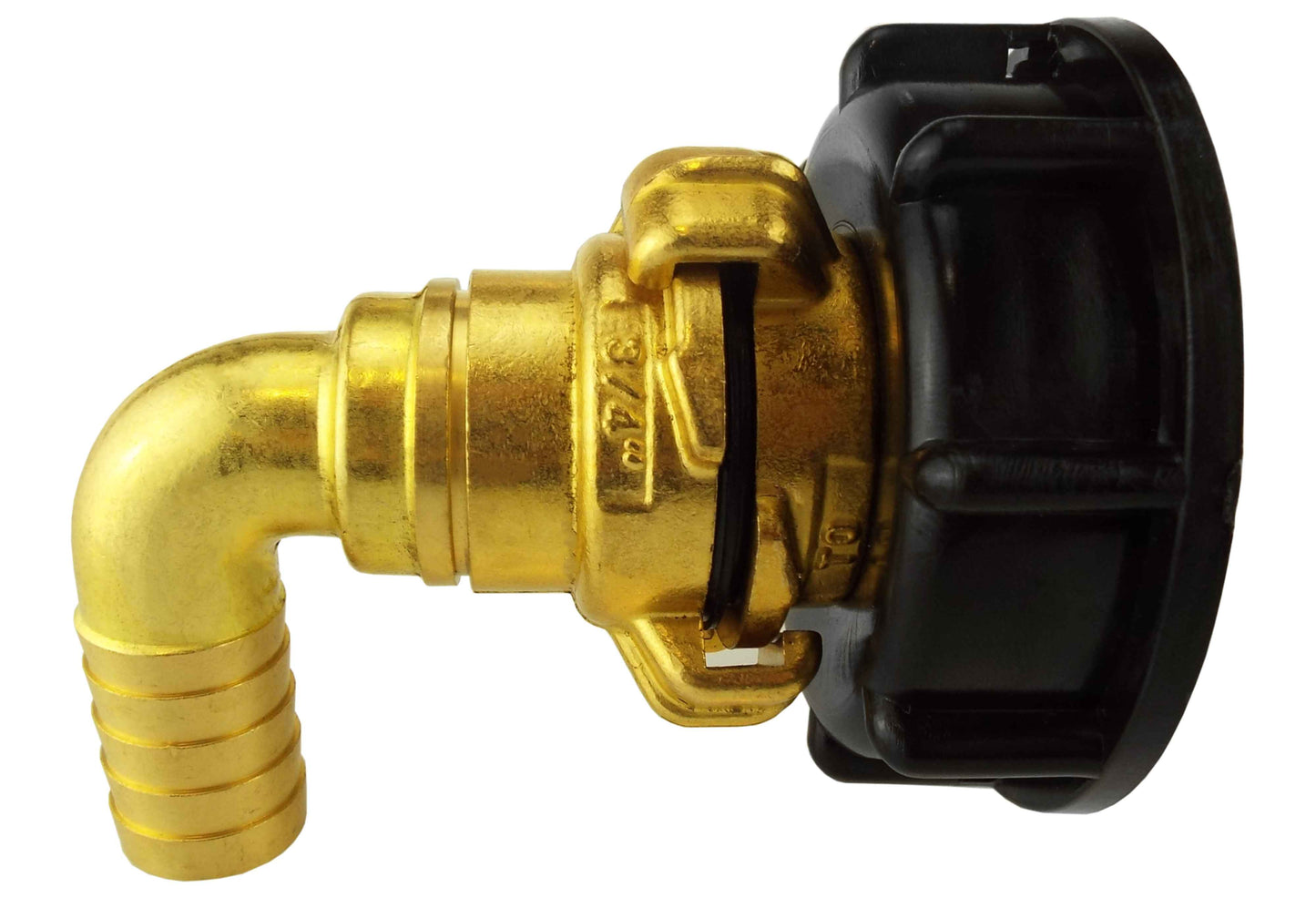 IBC 2” S60X6 Cap with Geka Type Fittings 13mm Barb Swivel Elbow