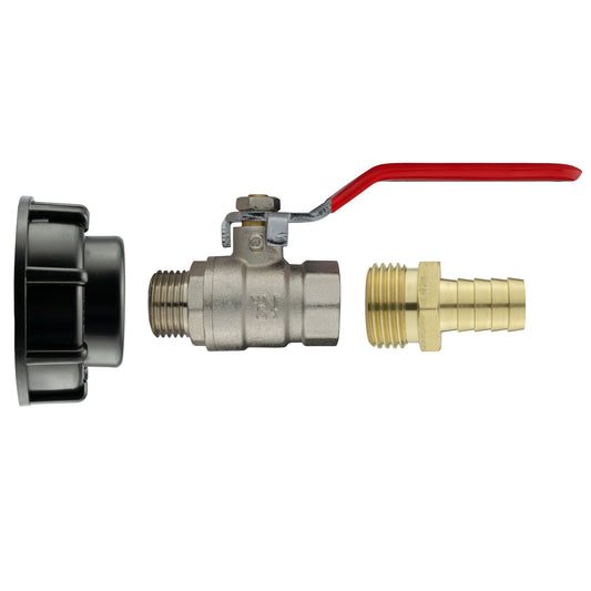 IBC 2” S60X6 Cap with Lever Valve and 13mm Brass Barb