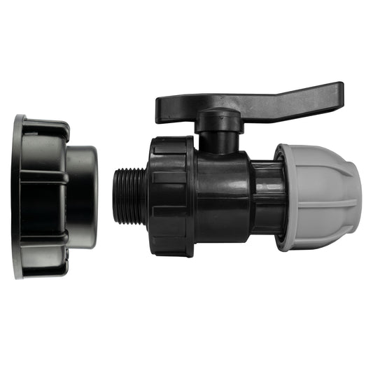 IBC 2” S60X6 Cap with 25mm MDPE Valve