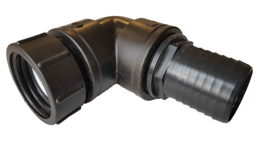 IBC 2” S60X6 Cap with 2” BSP Elbow and 50mm Barb Straight