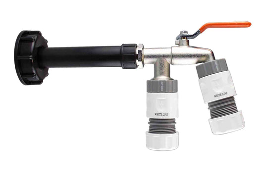 IBC 2” S60X6 Cap with Water Filter, Double Lever Tap and Max Flo Hose Connectors Set