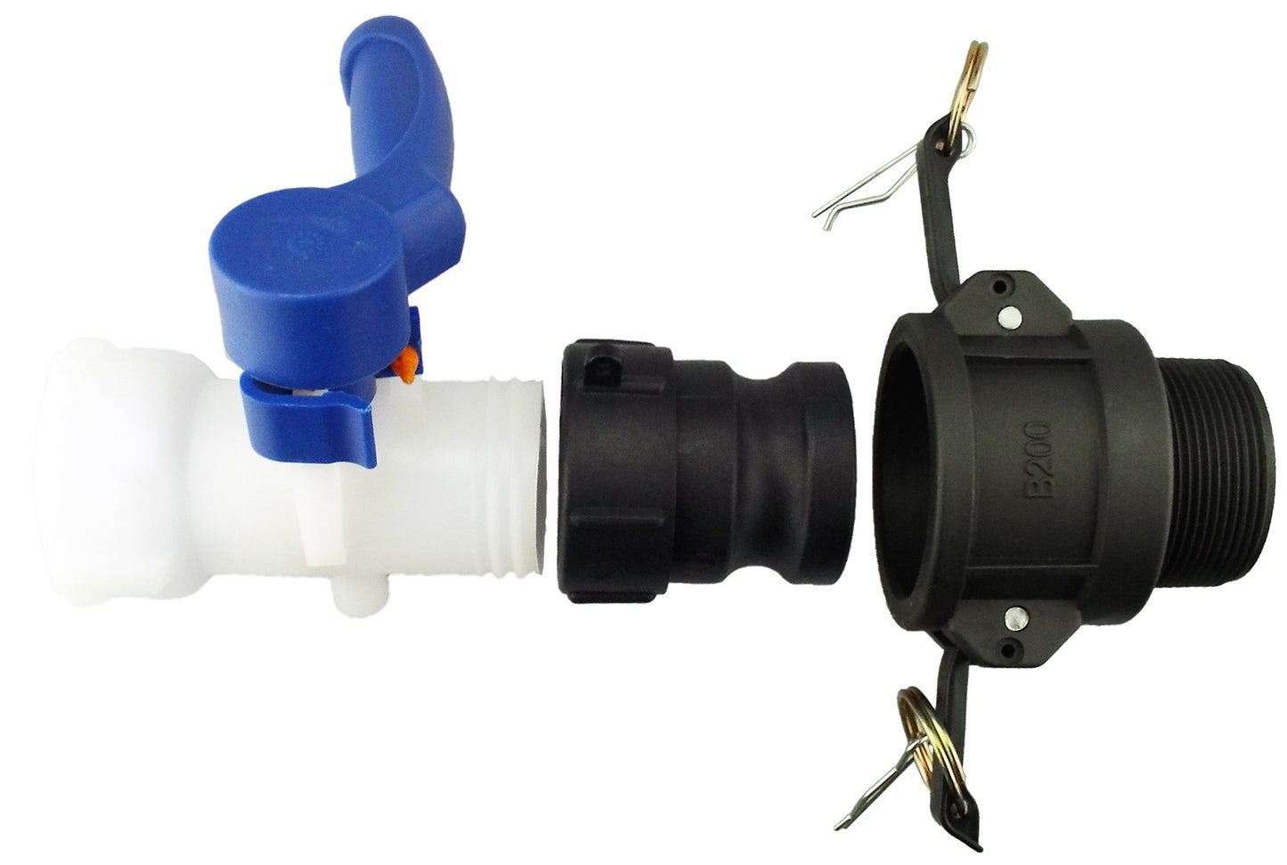 IBC 2” S60X6 Valve with IBC S60X6 - 2” Camlock Fitting and 2” BSP Type B Camlock