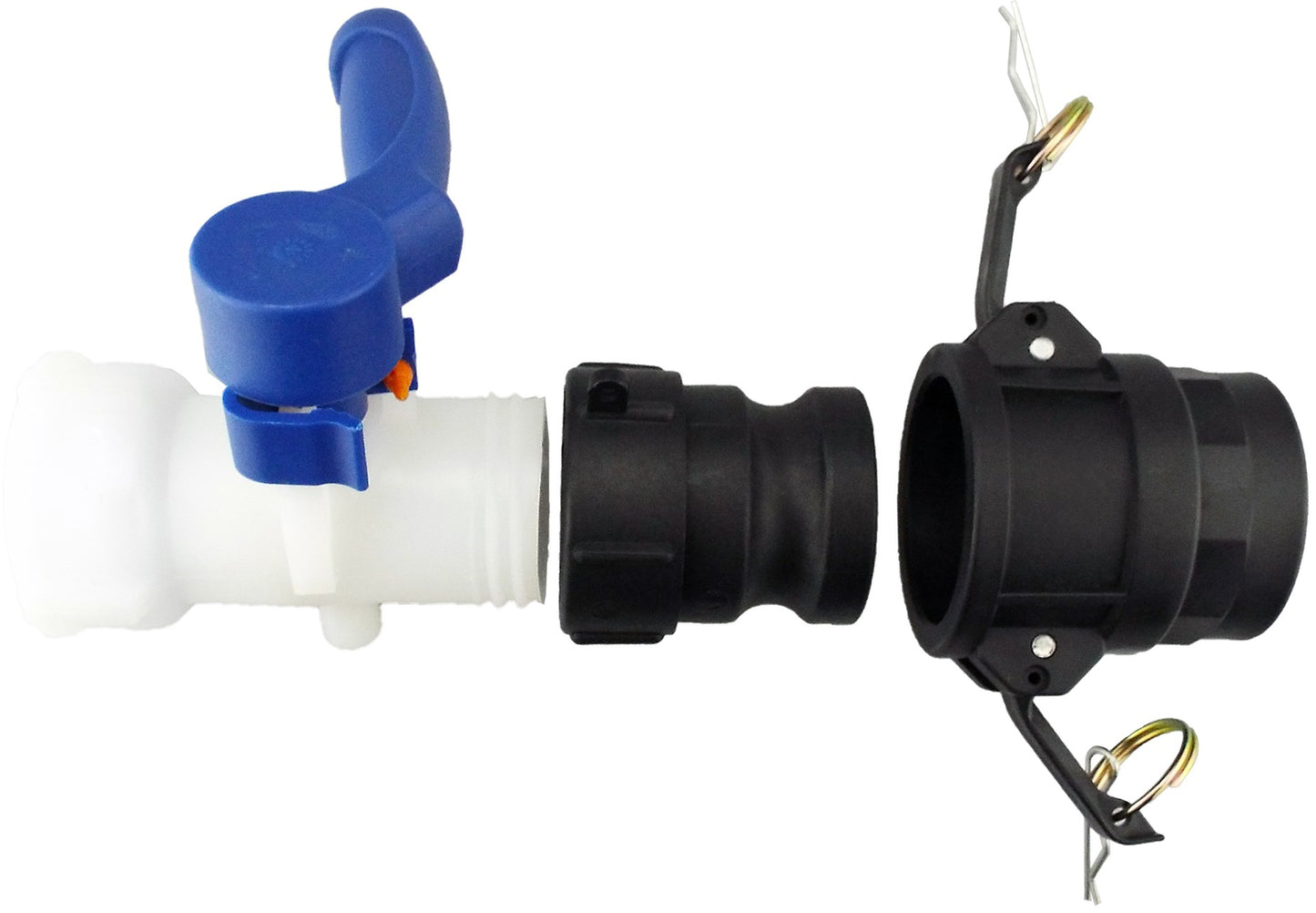 IBC 2” S60X6 Valve with IBC S60X6 – 1.5” Camlock Fitting and 1.5” Type D Camlock