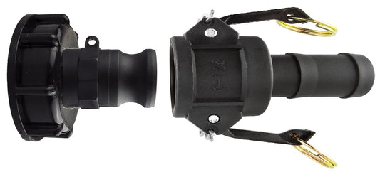 IBC 2” S60X6 Cap with ¾” Type F and C Camlock Fittings