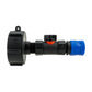 IBC 2” S60X6 Cap with In-Line BSPF Valve and ¾” BSPM Female Hose Connector Blue