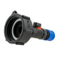 IBC 2” S60X6 Cap with In-Line BSPF Valve and ¾” BSPM Female Hose Connector Blue