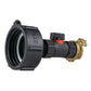 IBC 2” S60X6 Cap with In-Line BSPF Valve and Geka Type Fitting