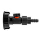 IBC 2” S60X6 Cap with In-Line BSPM Valve and 16mm Barbed Straight